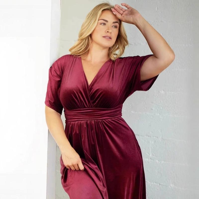 Fall New Arrivals Best-Selling Women's Dresses High-Waisted Dresses Velvet Short-Sleeve Dresses and Long Dresses