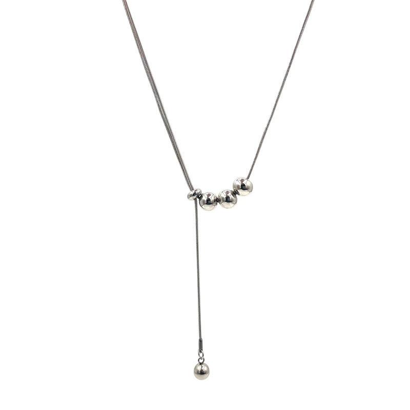 

Handcrafted Stainless Steel Snake Chain Necklace With Modern Geometric Style