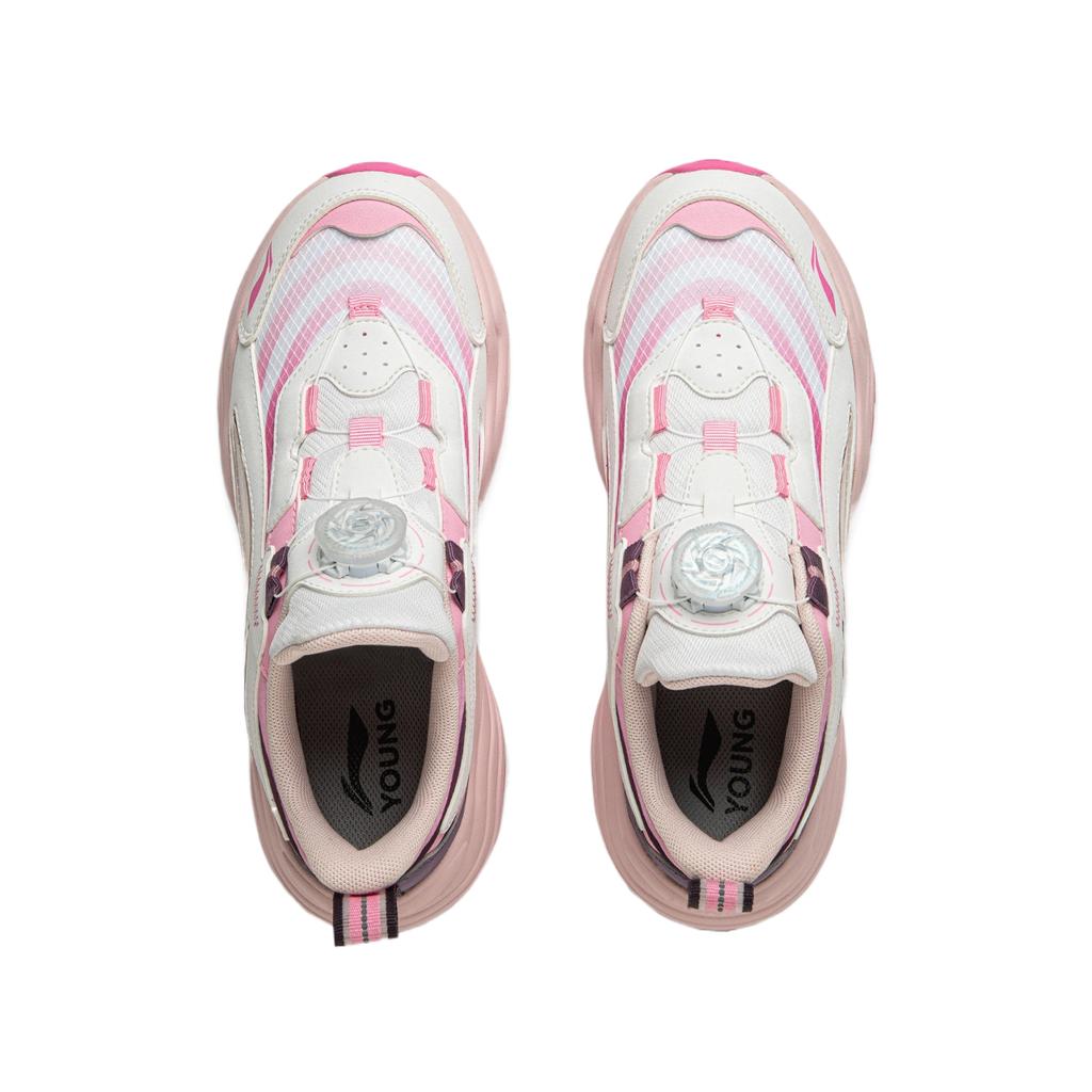 Li Ning Kids Sports Lifestyle Series Synthetic Leather Fabric Fashion Classic Versatile Comfortable Casual Shoes Kids Casual Shoes YKCV202-14