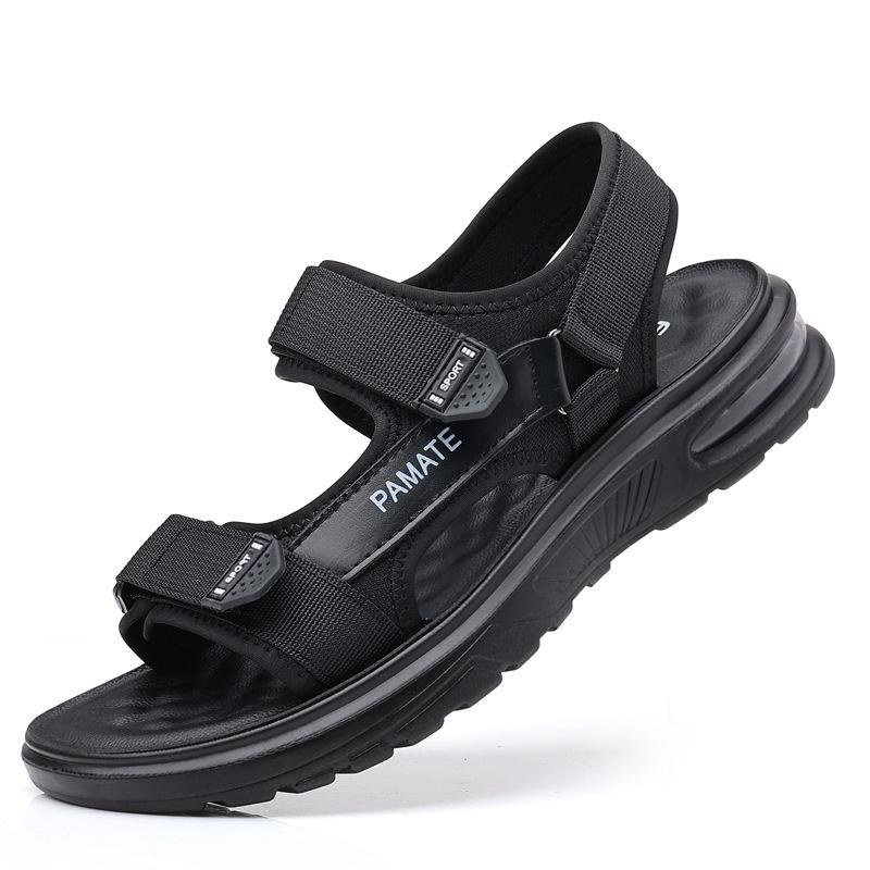 Casual sandals men's trendy summer new men's fashion heightening air cushion beach shoes Velcro sandals men's shoes