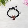 Charming Cartoon Teddy Bear Bracelet & Hair Tie Gift Set - Magnetic Couple Keepsake with Small Leather Case for Boyfriend or Best Friend