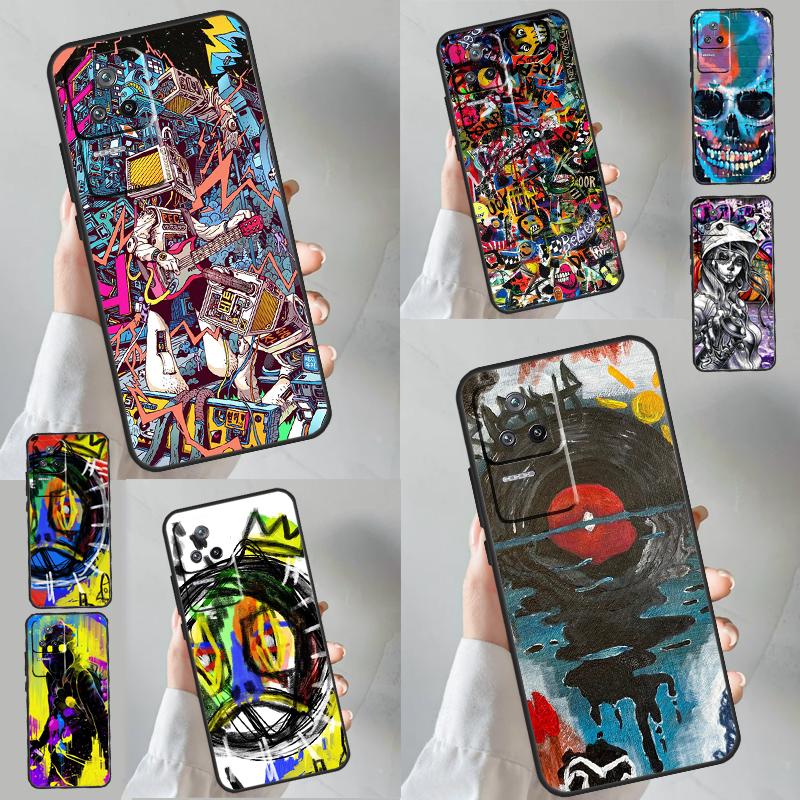 Graffiti Case For POCO X5 X3 F5 Pro M4 F3 F4 X4 GT Back Cover For Xiaomi 11T 12T Pro 11 12 13 Lite