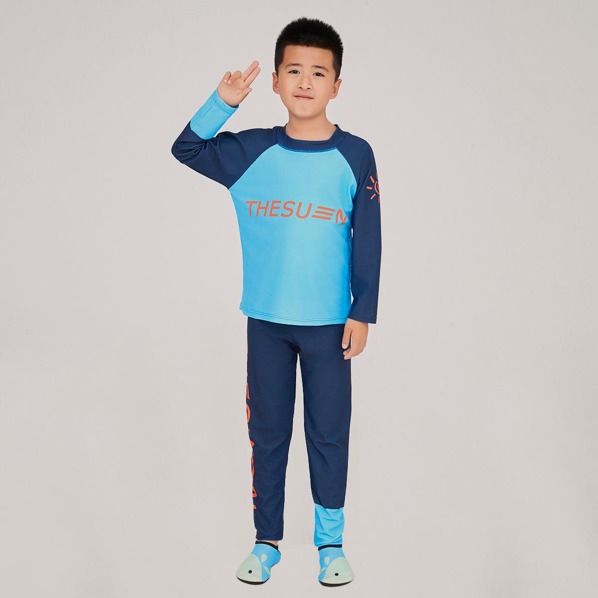 

Children s Long Sleeve Swim Set – Boys & Girls Two-Piece UV Protection Quick-Dry Swimsuit 2XL (115-125cm)