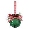 Christmas Bell Ornaments with Pinecones Berries Plaid Bow Rustic Metal Jingle Bells Xmas Tree Hanging Decor for Holiday Door Window Tree Party Decor