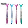 Macaron Color Office Supplies 4PCS Mermaid Fish Tail Gel Pens Set, Gradient Transparent Barrel And Glossy Aesthetic Fin Decor, Smooth Writing