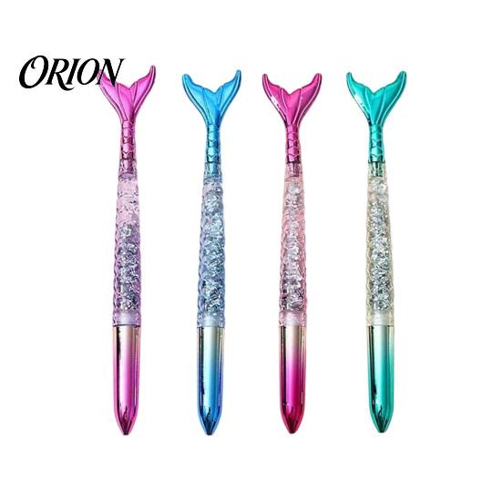 Macaron Color Office Supplies 4PCS Mermaid Fish Tail Gel Pens Set, Gradient Transparent Barrel And Glossy Aesthetic Fin Decor, Smooth Writing