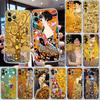 QE14 Gustav Klimt Transparent Phone Case for Samsung Galaxy A04 A04S A14 A23 A34 A54 M23 M33 M52 M53