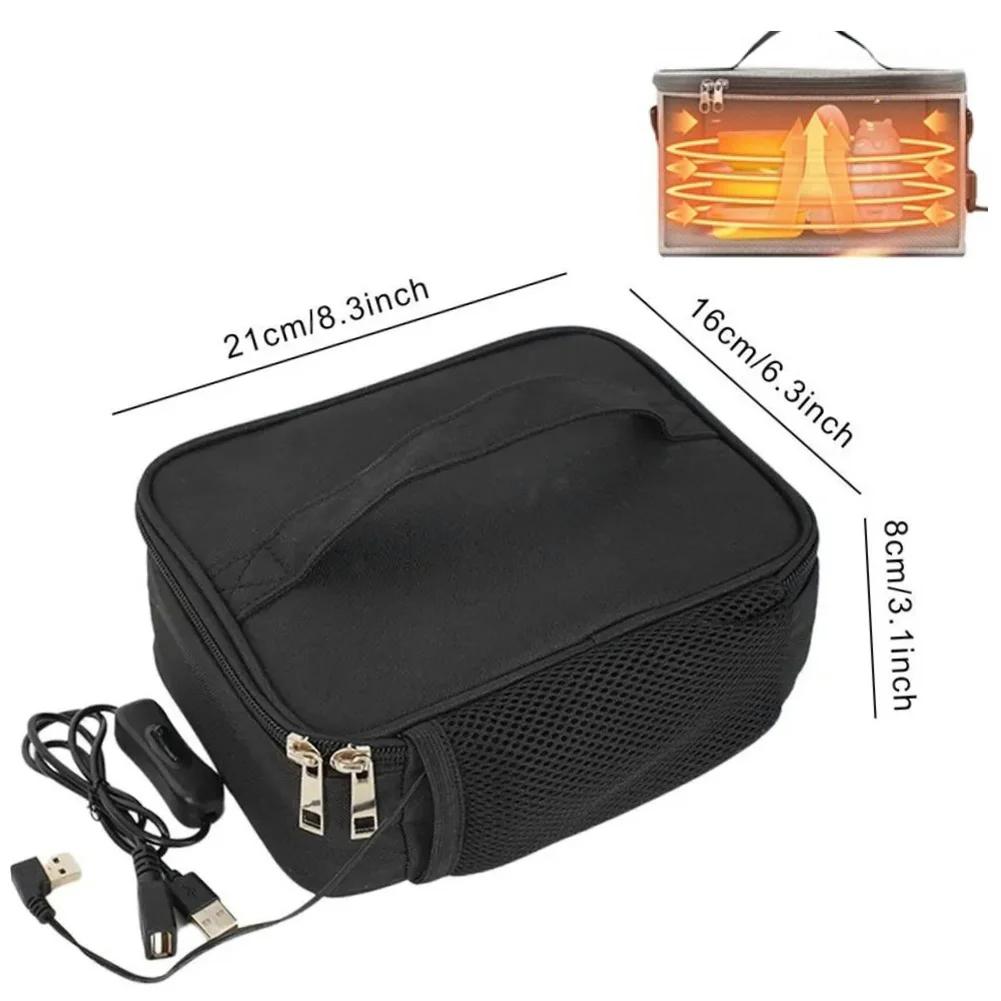 USB Rechargeable Food Heater Warmer Waterproof Electric Lunch Bag Portable Lunch Warmer Electric Thermal Lunch Bag for Women Men