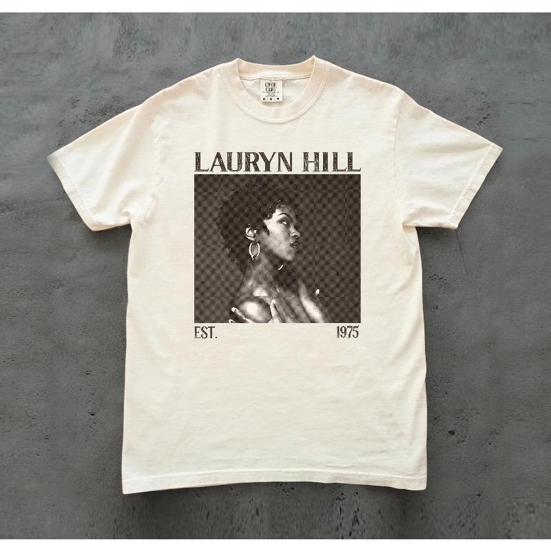 Lauren Hill Album Hudební Tričko Retro Tričko Letní Nové Y2K Bavlna Ležérní Móda Unisex Tričko