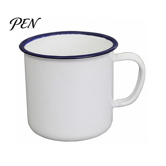 Lead-free Enamelware Vintage Enamel Mug with Handle, Solid Color Heat Resistant Tea Cup Drinking Cup, Durable Portable Tableware for Home Kitchen Use