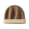 Women's 100% Pure Cashmere Double-Sided Beanie - Warm, Versatile Knit Hat for Autumn/Winter