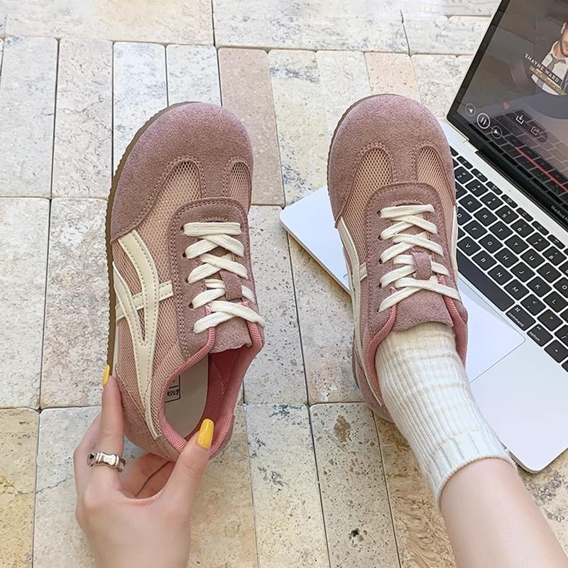 Leather platform German training shoes women's 2025 new popular shoes women's shoes summer net shoes women's breathable mesh Forrest Gump shoes