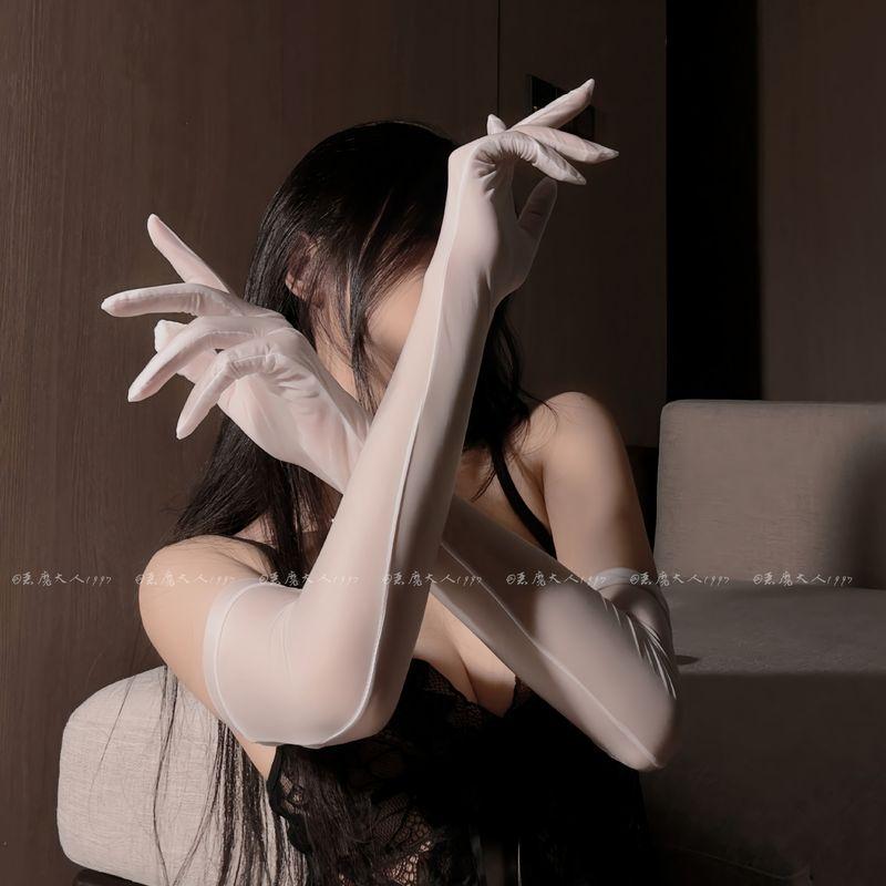 Demon Adult Ultra-Thin Smooth Lace Trim Shiny Stockings Gloves Aurora Sexy Dating Accessories Flirting Matching