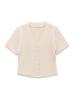 European and American French Women's Clothing Fashionable and Versatile Temperament, Short-sleeved V-neck Structure Knitted Sweater Jacket