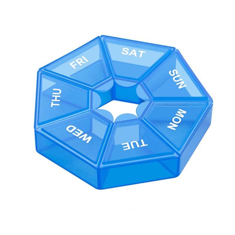 7 Days Pill Storage Box Mini Travel Portable Medicines Dispenser Box Multifunction Plastic Sealer Box Pill Bottle Pill Case