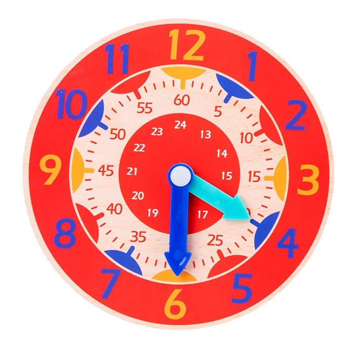 Children Montessori Clock Educational Toys Hour Minute Second Cognition Colorful Clocks Jigsaw Toy Kids Early Preschool Teaching
