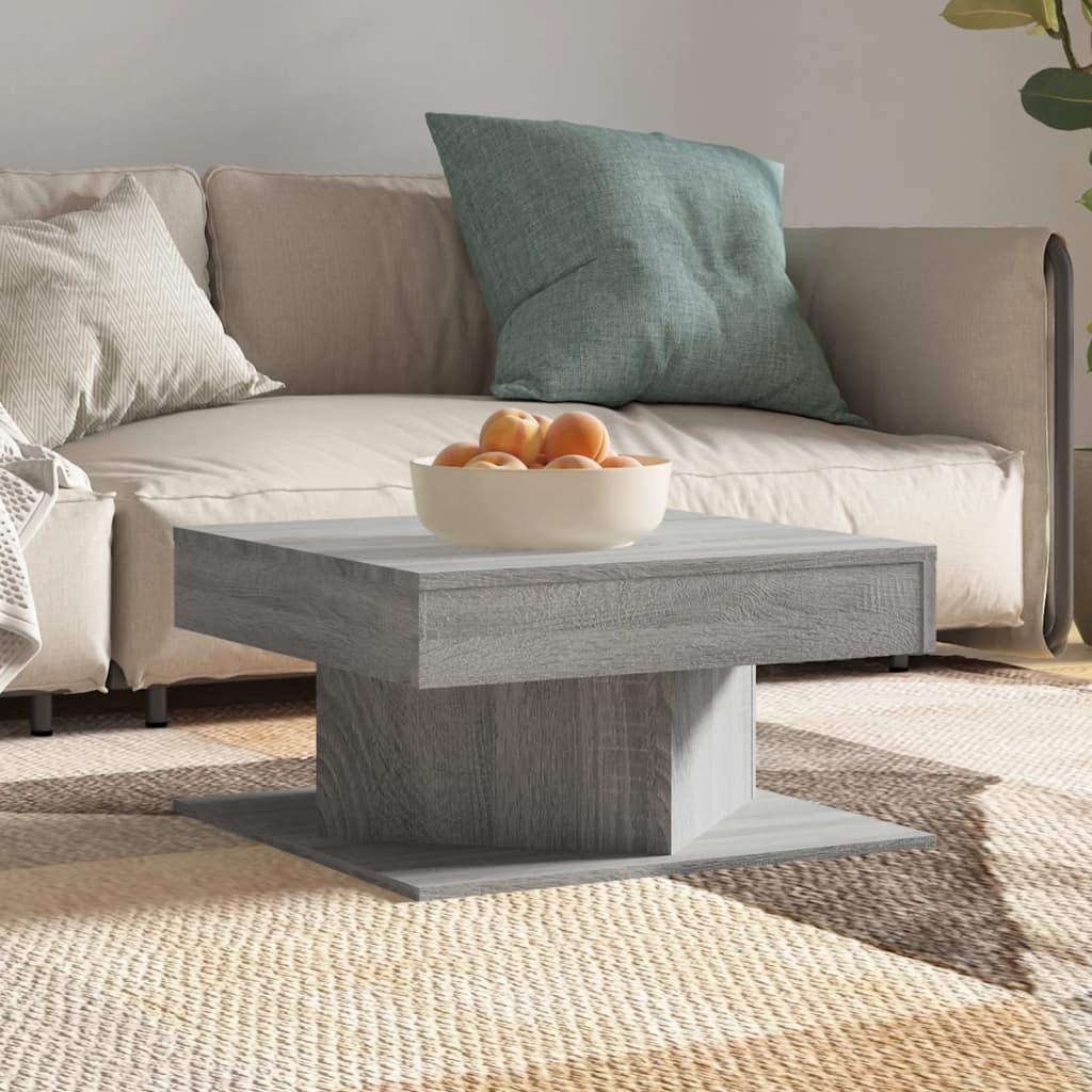 Vidaxl Coffee Table, Grey Sonoma Oak, 57X57X30 Cm