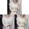 Summer Fashion Lace Ruffle Sleeveless Blouse With 3d Pattern For Casual Women