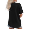 JKASHDK Women's Fashion Casual Summer Spring Solid Color Print Short Sleeve V-Neck Blouses & Shirts