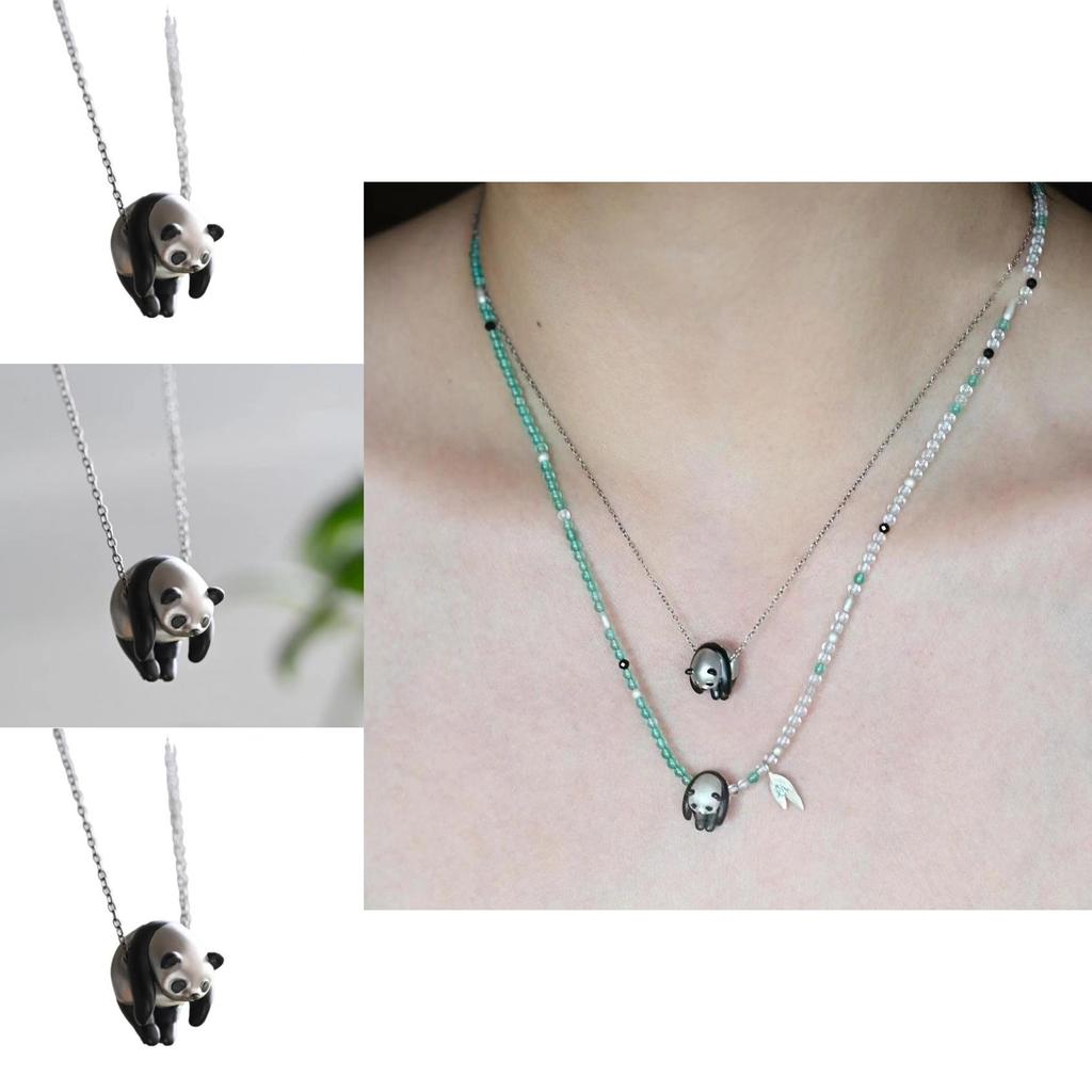 Cute Panda Animal Jewelry Necklace With Copper Material For Chic Style
