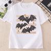 Vintage Bat Halloween TShirt Spooky Season Tee Fall Top Boho Witchy Goth Apparel T Shirts Casual Round Neck Printed Tshirts