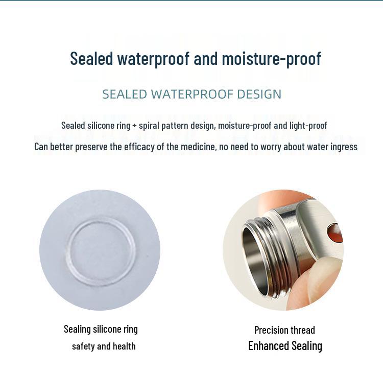 Compact Titanium Non-slip Pill Box - Multi-compartment, Waterproof, Moisture-proof, Perfect for On-the-go Storage