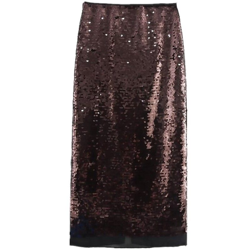 

Модный стиль 2024 Осень и Зима Новая женская юбка миди с высокой талией, украшенная бусинами, повседневная, свободного кроя, длинная юбка 8779451 Figure Color L