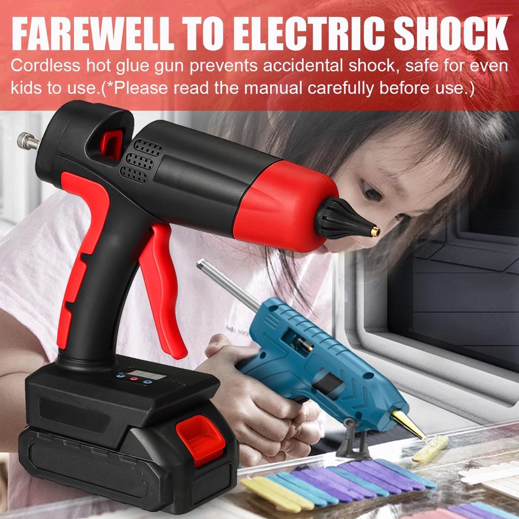 1000W 21V Cordless Hot Melt Glue Gun Rechargeable Li-ion Battery Copper Nozzle DIY Repair Tool
