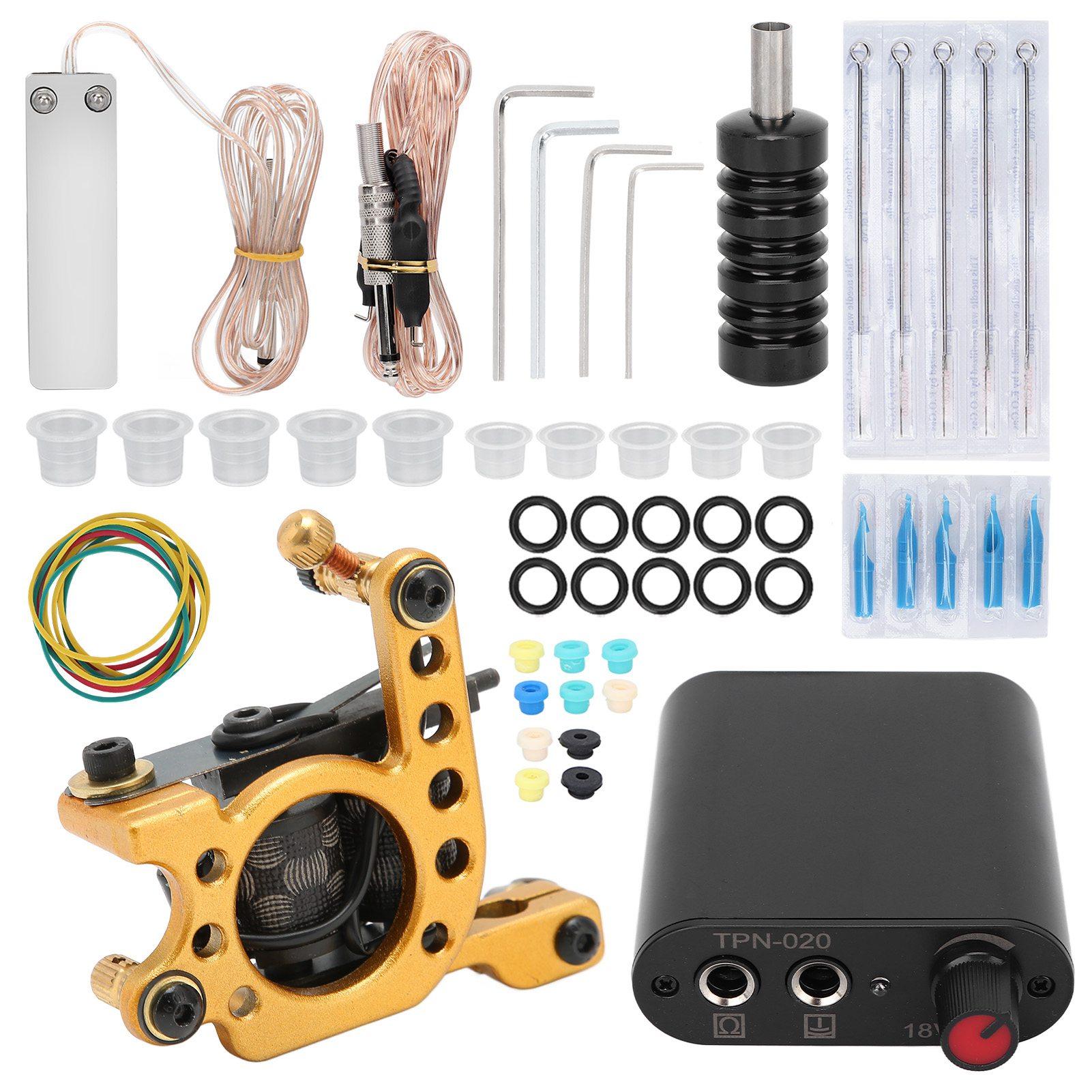 

Профессиональный разборный тату-набор Полный портативный набор катушечной тату-машинки и блока питания для EU Plug