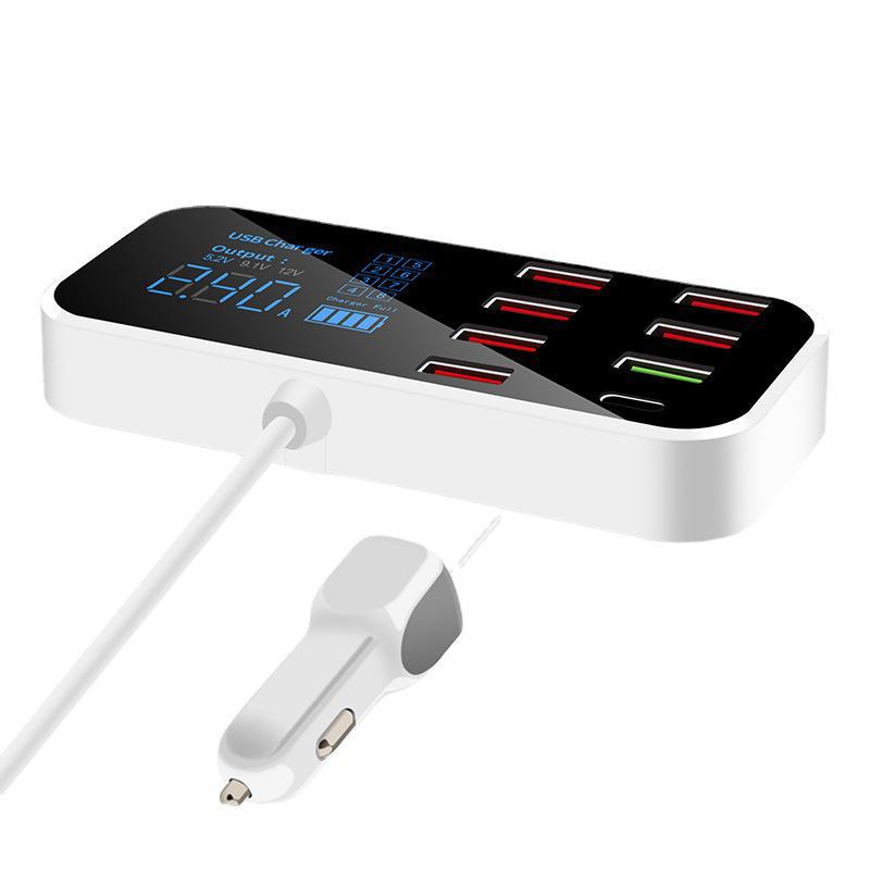 8-Port USB Car Charger with PD5V1A and QC3.0