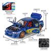 1:32 Impreza Wrx Sti Model Toy Sports Cars Alloy Diecast Miniature Supercars Sound Light Doors Opened Pull Back For Kids Gift
