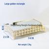 Gold Crystal Cake Stand - High-Footed Square Dessert Display Table for Weddings
