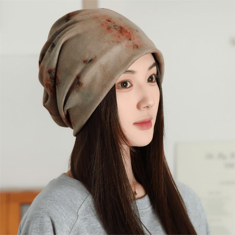 Large Cashmere Twist Hat Women's Autumn and Winter Changeable Scarf Warm Windproof Thickened Neck Cover