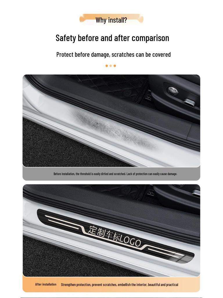 Universal Stainless Steel Car Door Sill Protector: Anti-Scratch Step Strip and Interior Decoration