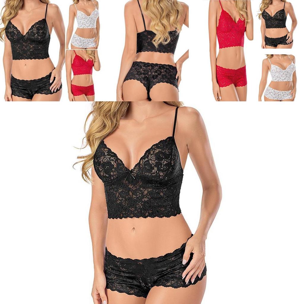 Women Sexy Lingerie Corset Lace Push Up Vest Top Bra And Pant Set Underwear Charm For Elegant Nights