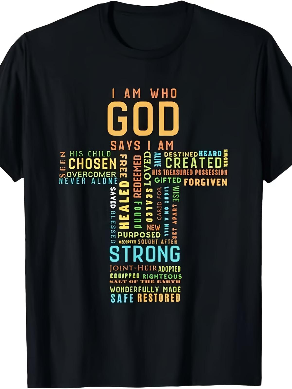 MOST POPULAR! I Am Who God Says I Am Christian Faith Religious Tee T-Shirt S 3XL S