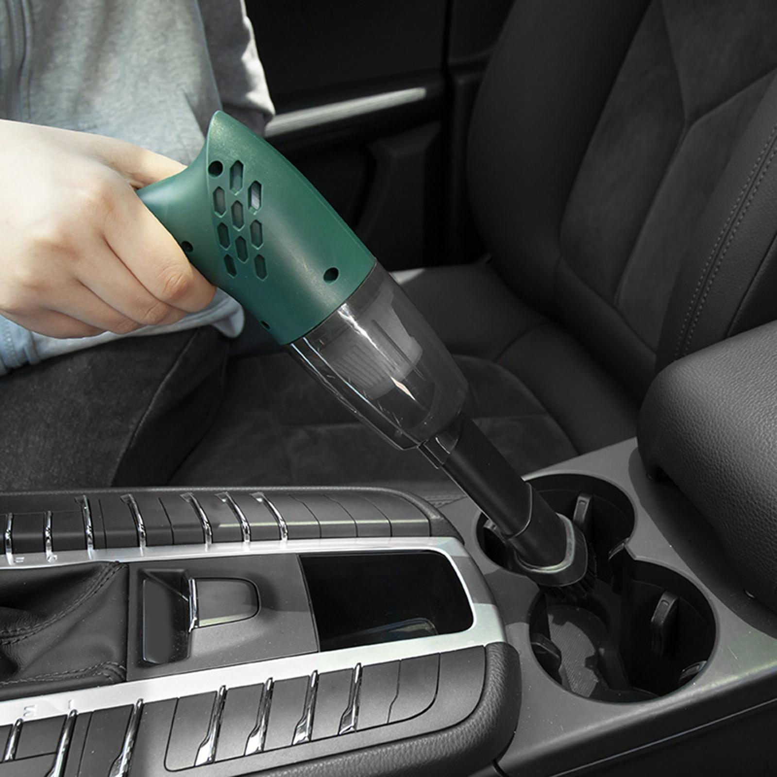 Portable Car Vacuum Cleaner Dual Use Multifunction Low Noise Lightweight Powerful Suction for travel зелёный