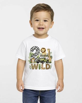 Boys 2nd Birthday Children's Children's Children's T  Children's T-shirt Two Wild Safari Animal  Tee Age Two Party Gift Top