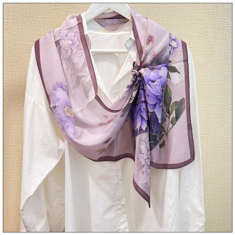 140*35cm Women Spring Summer Autumn Mulberry Silk Scarf Ribbons Shawl Long Scarf Neckerchief
