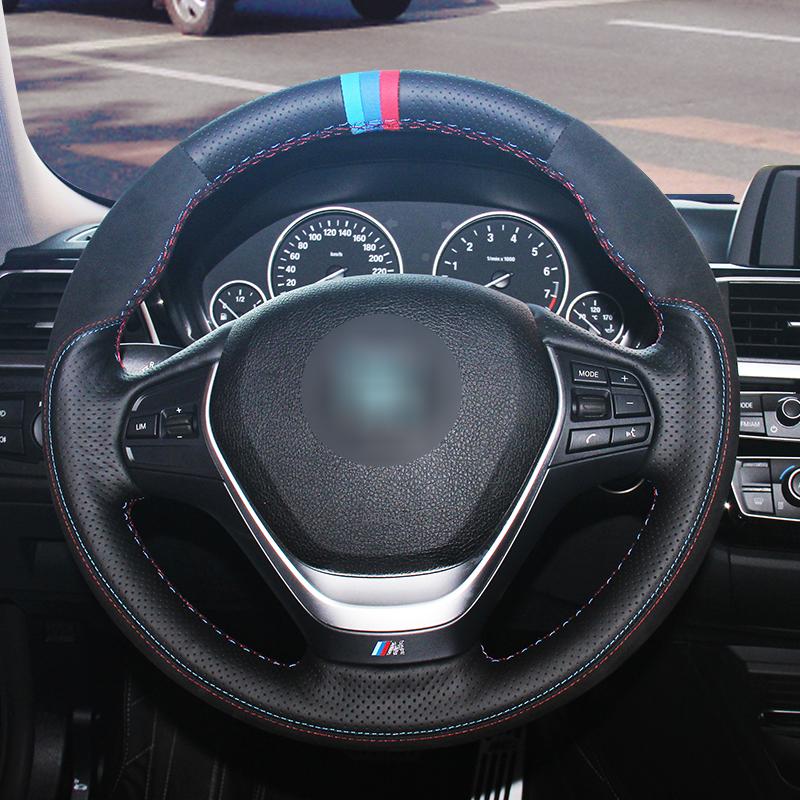 Autolenkrad aus schwarzem Wildleder, echtes Leder für BMW F20 F21 F22 F23 F30 F31 F34 F32 F33