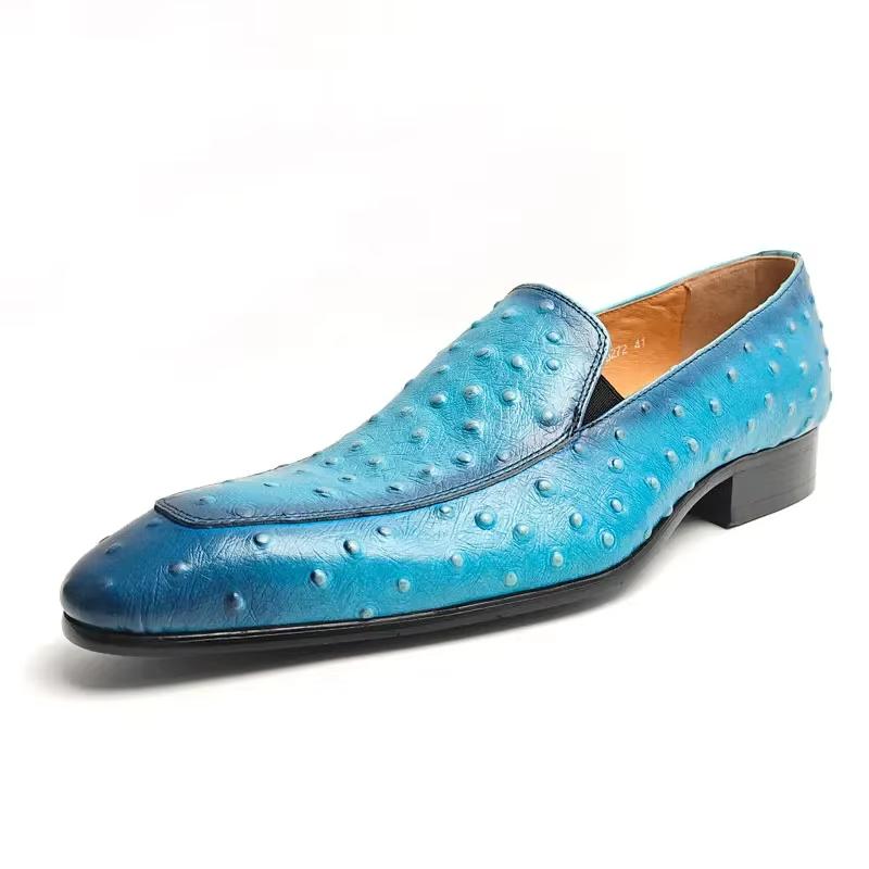 Fashion Fashion Blue Loafer Shoes for Men New Design Slip-on Mens Dress Shoe Premium Leather Daily Wearing Casual Comfortable Party Shoe