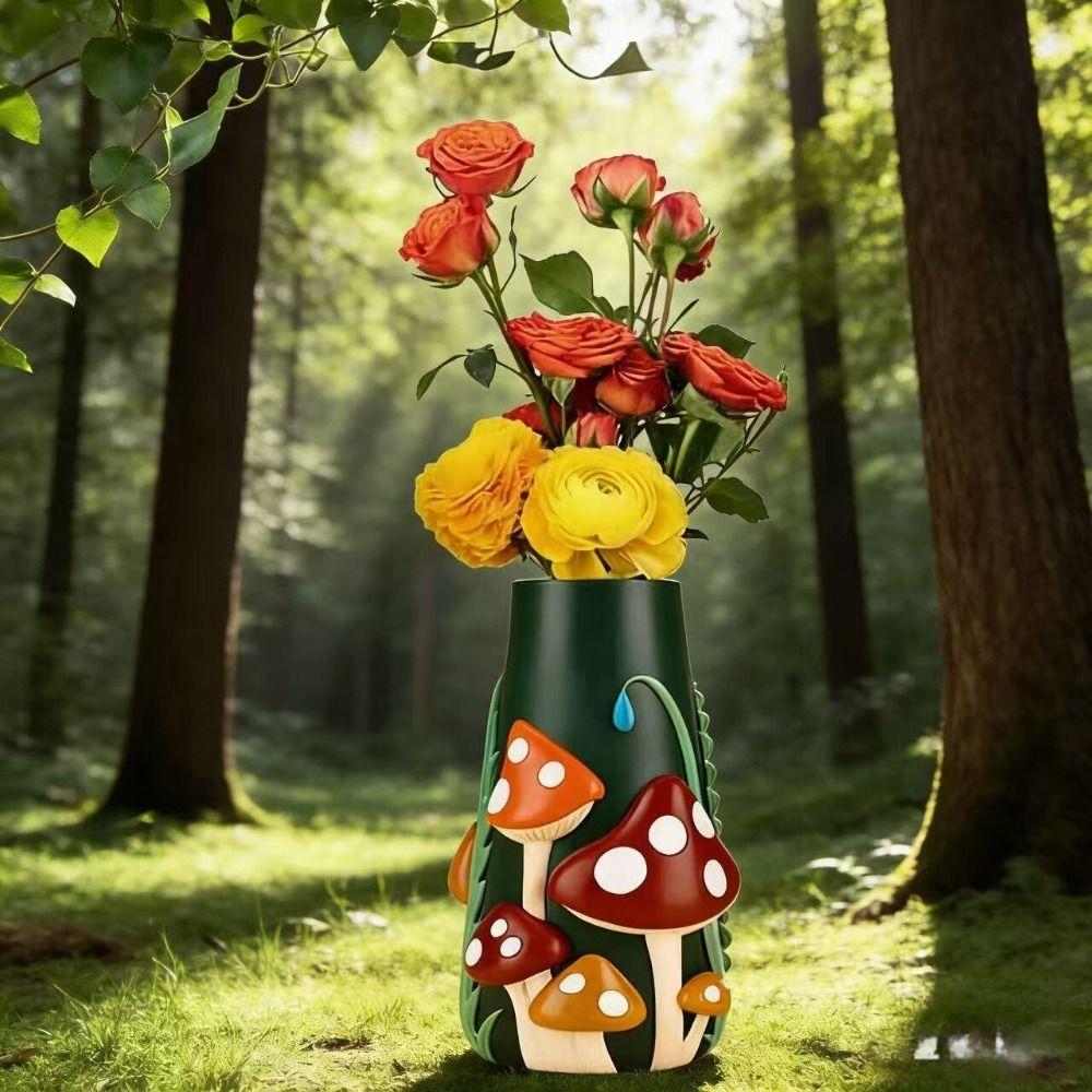Synthetic Resins Mushrooms Vase Aesthetic Mushrooms Planter  Flower Arrangement