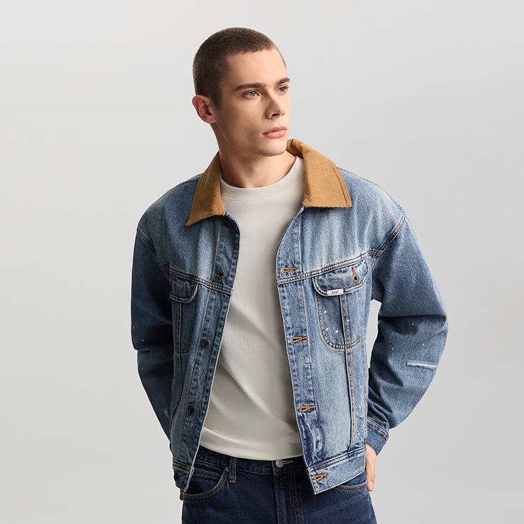 Lee 101J Knight Jacket Comfortable Version 101 Denim Jacket Men Jackets Medium-Blue LMT011881211013A09