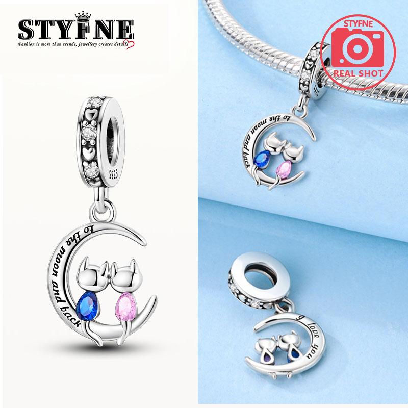 

Original Charms Copper Moon And Cat Couple Pendants Fit Charms Plata Bracelets For Women Jewelry Making Diy Fine Gifts