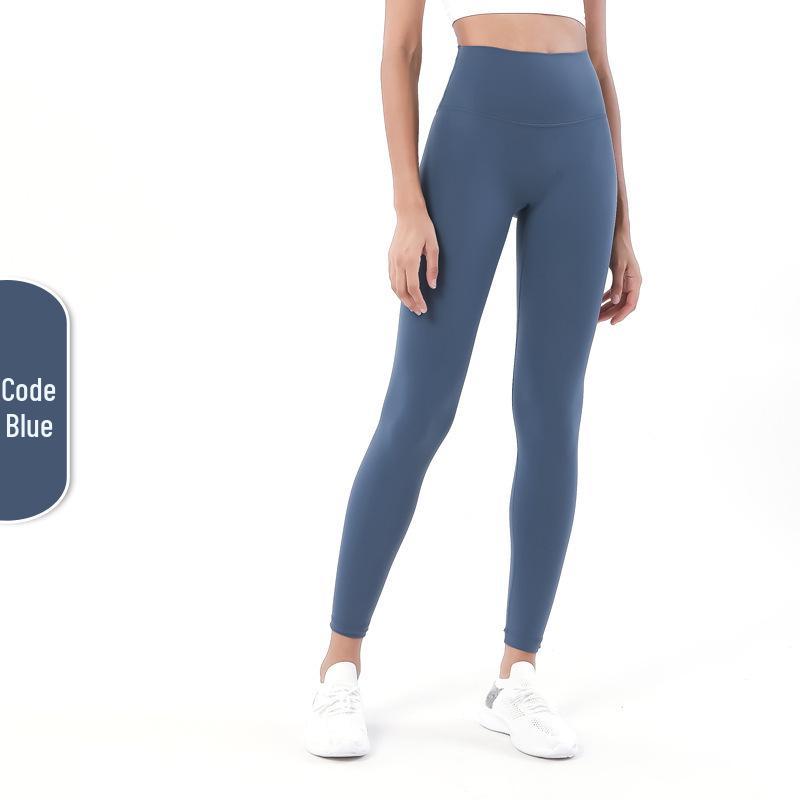 Pantaloni da Yoga da Donna a Vita Alta, Effetto Solleva Glutei Color Pesca - Senza Cuciture Visibili, Sensazione Nuda