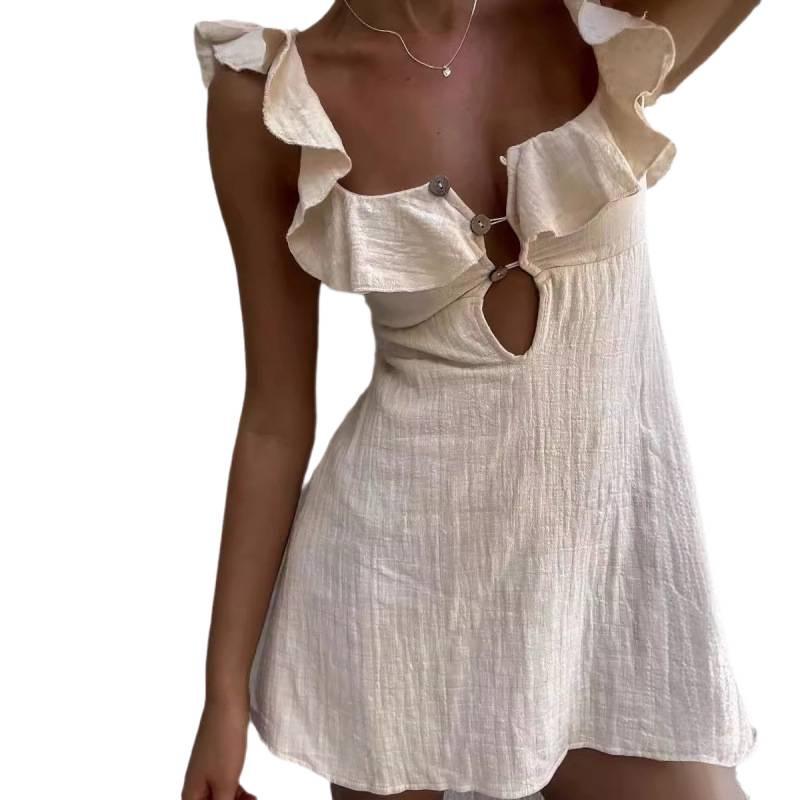 2024 European & American Sexy Ruffle Camisole Dress for Women