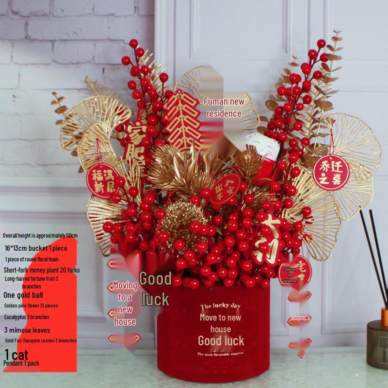 

Flower Fortune Blessing Bucket - Home & Wedding Decor, Housewarming/Newlywed Gift