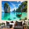 2D Flat - 2D Flat - 2D Flat Print 1pc Tapestry Thai Island Longtail Boat Tapestry Tropical Vacation Wall Decor Suitable for Vintage Themed Durable Sui