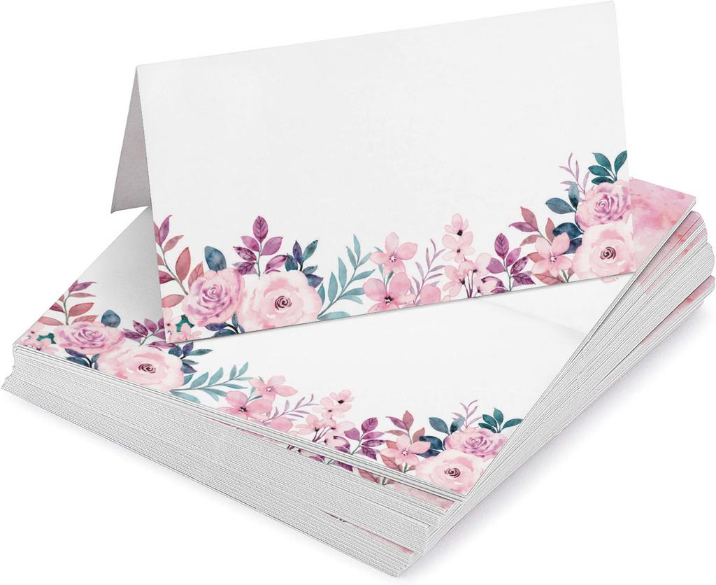 Inkdotpot Pacote com 24, cartões de mesa de tenda impressos para configuração de mesa para casamento, cartões de acompanhante com nome de casamento