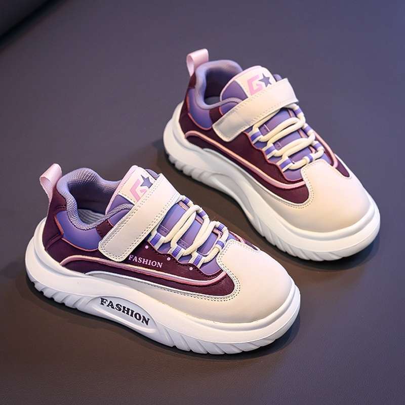 Girls Shoes 2025 Spring New Children's Soft-soled Sports Shoes Medium and Large Children and Girls Non-slip Lightweight Casual Board Shoes